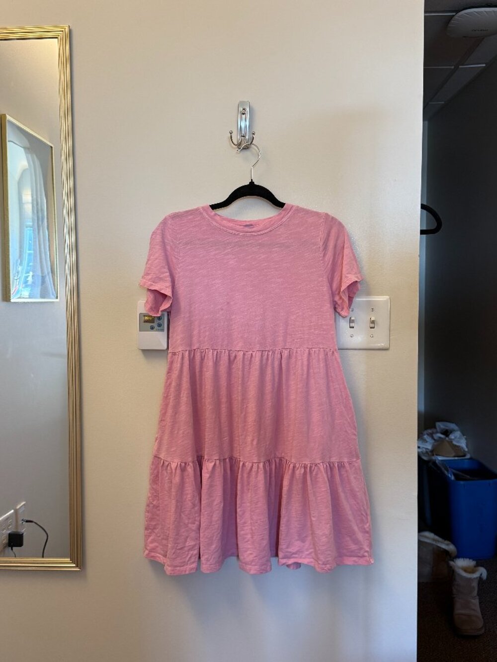 pink dress with ruffle bottom